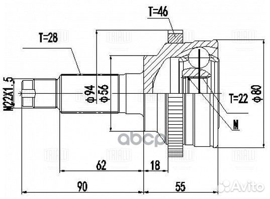 Шрус для а м kia spectra (00) ижевск 1.6i AT