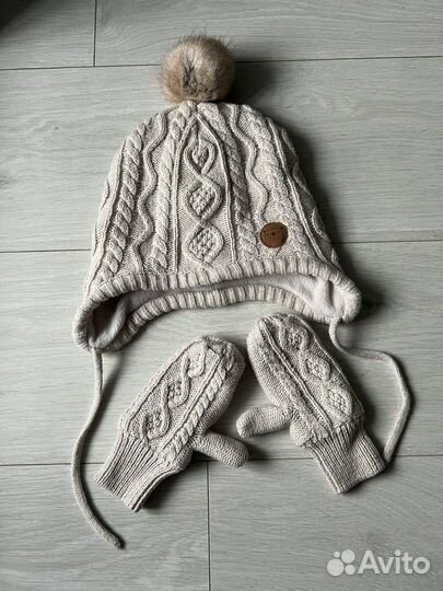 Комлект шапка и варежки H&M 98 (новый)