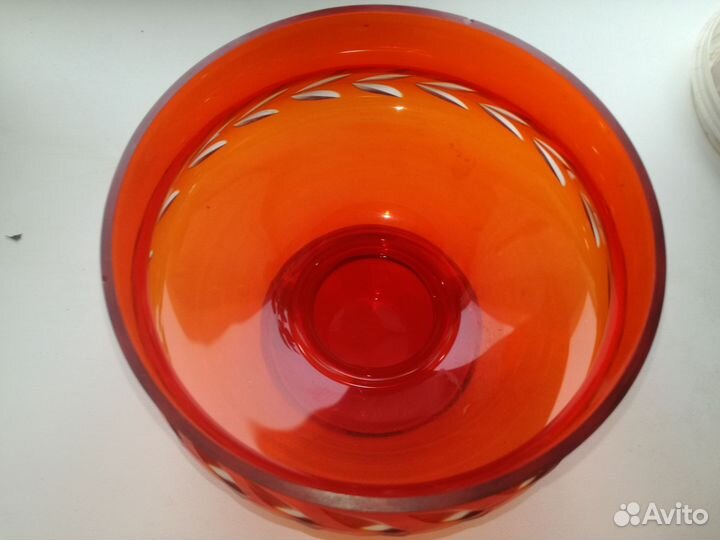 Конфетница цветное стекло СССР