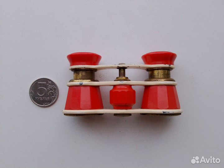 Бинокль театральный 2,5x24-60 СССР оптика, красный