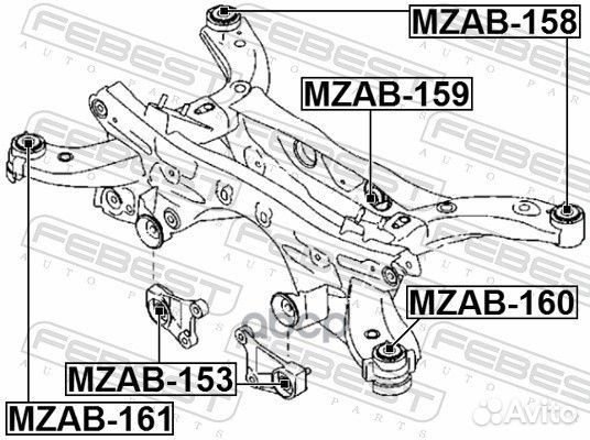 Сайлентблок подушки дифференциала mazda CX-5 KE