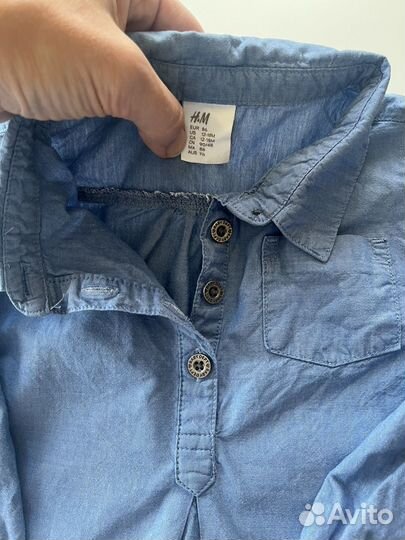 Рубашка платье на девочку H&M 86 размера