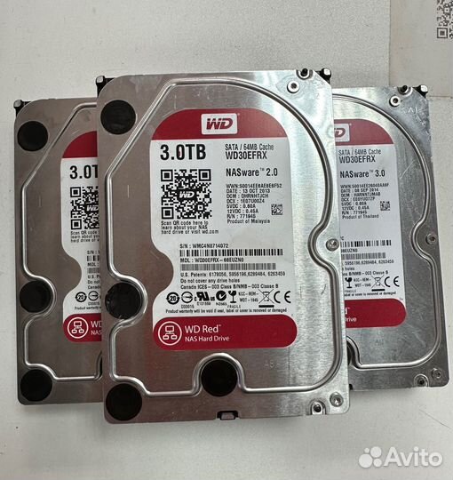 Жесткий диск бу WD RED 3 tb WD30efrx 82327ч