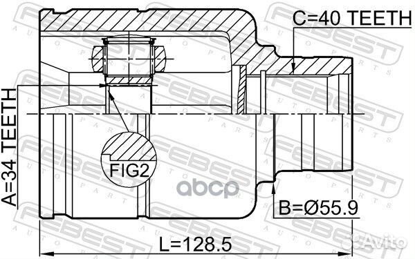 Шрус внутр правый VW passat 06, tiguan 2311-TA