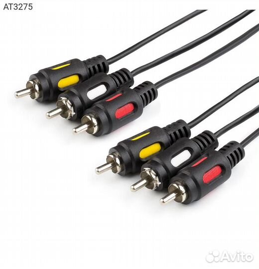 Аудиокабель atcom 3хRCA (M) - 3хRCA (M) 7.50м, AT
