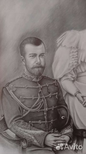 Картина. Портрет Николая ll с супругой