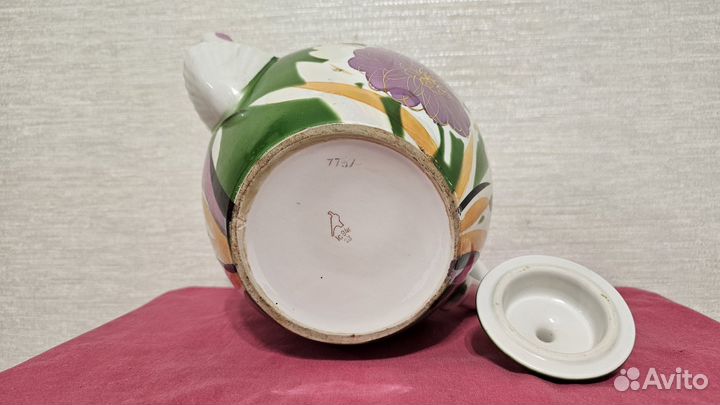 Большой фарфоровый трактирный чайник СССР