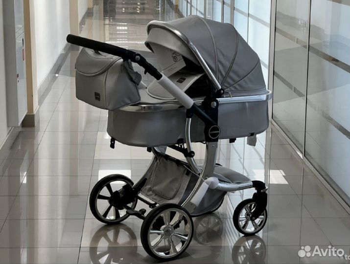 Коляска 2в1 Новая версия Супер (серая)