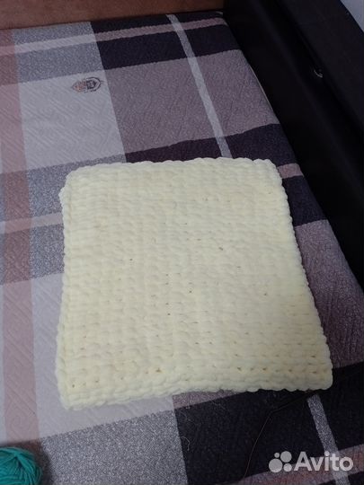 Плед детский вязаный плюшевый