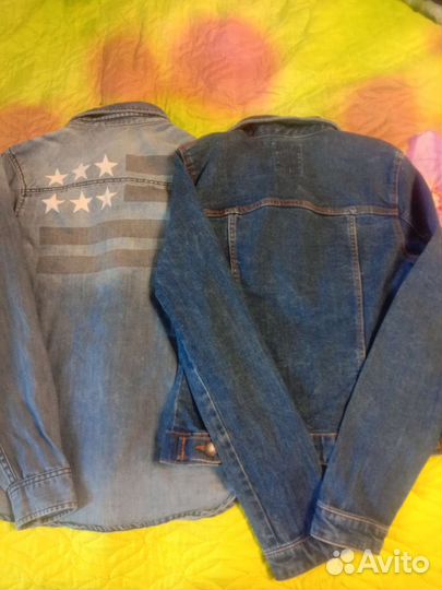 Джинсовая куртка рубашка для девочек 11-12л