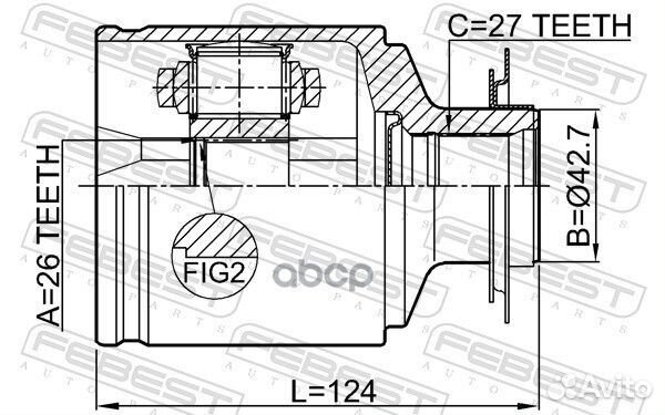 Шрус внутренний правый 26x42.7x27 ssang yong NE