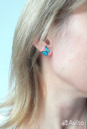 Серьги-гвоздики полимерная глина