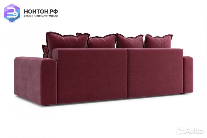 Диван угловой тик-так Омега бордовый