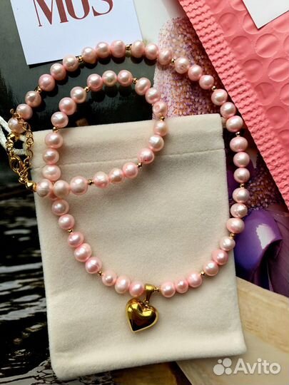 Ожерелье из натурального жемчуга ручная работа
