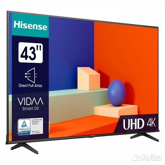 Новый 4K Телевизор Hisense 43A6K 108см