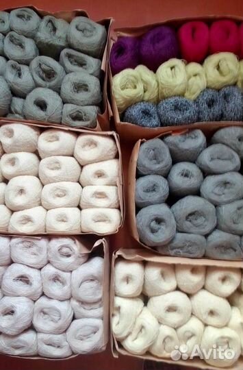 Пряжа для вязания, натуральная шерсть/пух