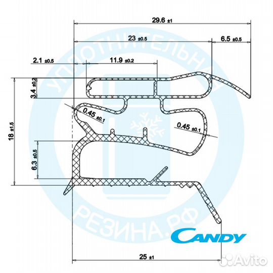 Уплотнитель холодильной камеры Candy CDD350SL
