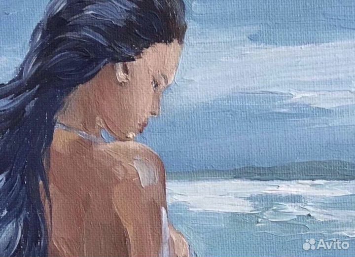 Картина маслом Девушка на пляже