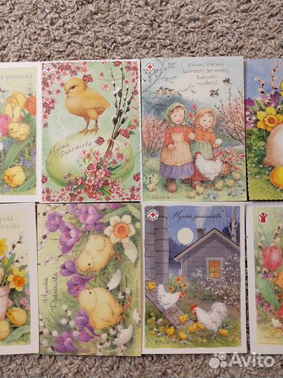 Пасхальные открытки винтажные финские