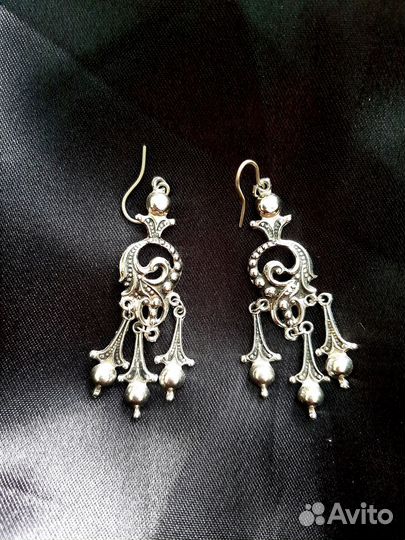 Серьги бижутерия серебро позолото цена за все