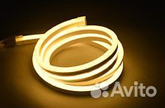 Неон мини LUX рез 1см теплый 2835 120 8х16мм 12В