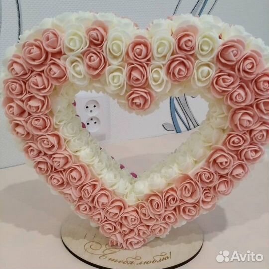 Сердечко с розами из фоамирана