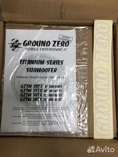 Сабвуфер Ground Zero Titanium gztw 30 TX+усилитель