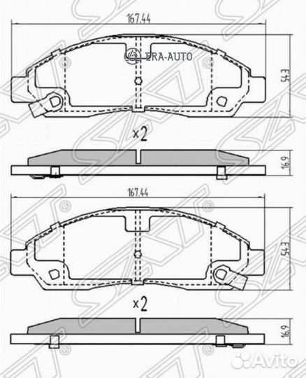 SAT ST-8-98051-117-0 Колодки тормозные перед isuzu D-MAX/ELF III NKR8#/NKQ8#