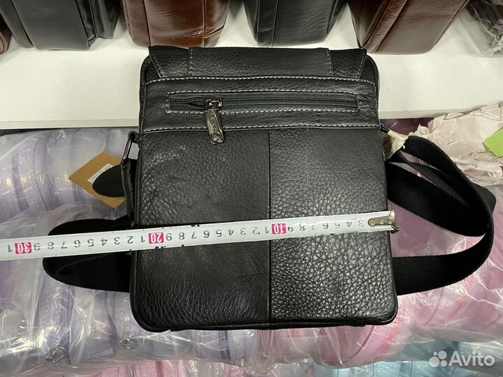 Сумка мужская натуральная кожа через плечо