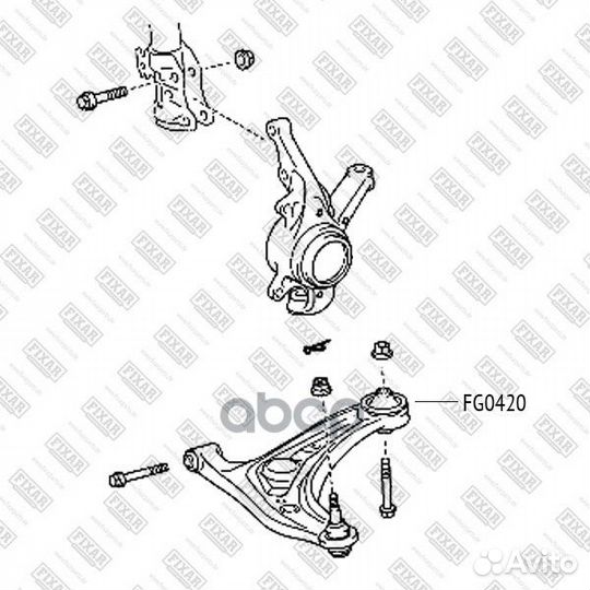 Сайлентблок переднего рычага задний FG0420 fixar