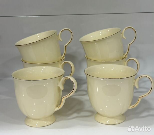 Сервиз набор чайный с золотистой каймой