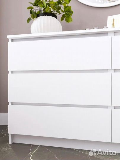 Комод 6 ящиков белый 800х1200х400 мм