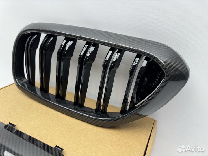 Карбон ноздри BMW 5 G30, сухой карбон м стиль