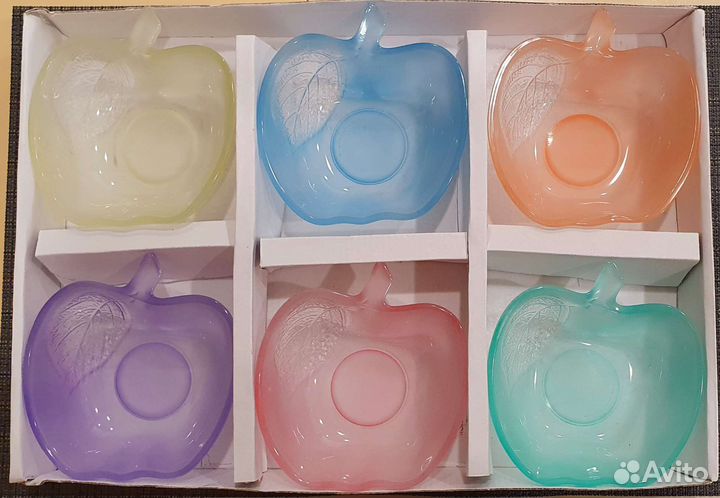 Набор стеклянных салатников Яблоко, 132 мм