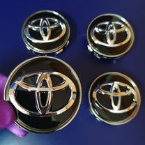 Заглушки на литые диски Toyota чёрный с хромом