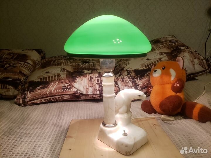 Лампа настольная СССР, мрамор, орел