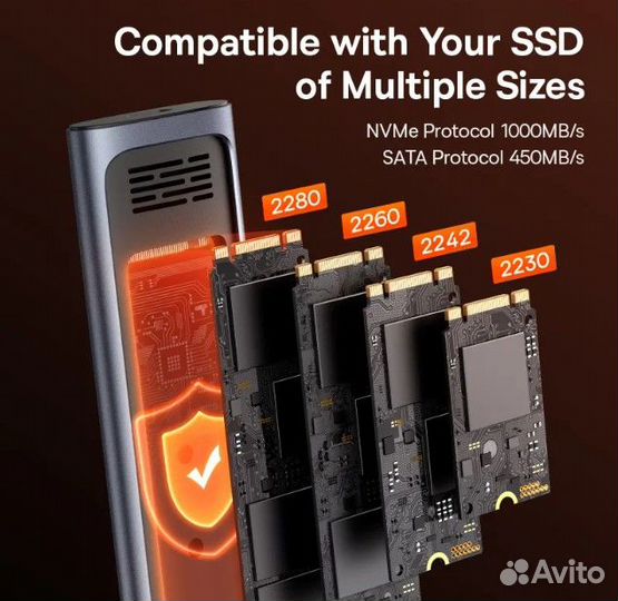 Корпус Baseus для SSD M.2 NVMe/Sata