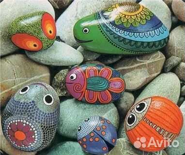 Плоские морские камни для росписи