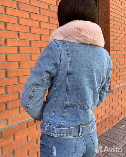 Джинсовая куртка женская с мехом