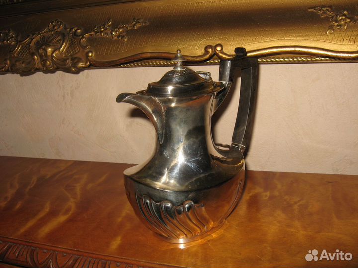 Кувшин чайник латунь посеребренный