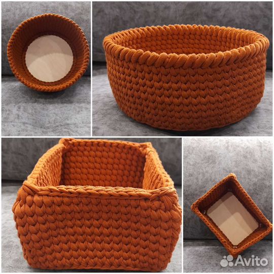 Корзинка из трикотажной пряжи