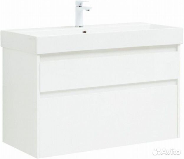 Мебель для ванной Aquanet Nova Lite 100 2 белый глянец