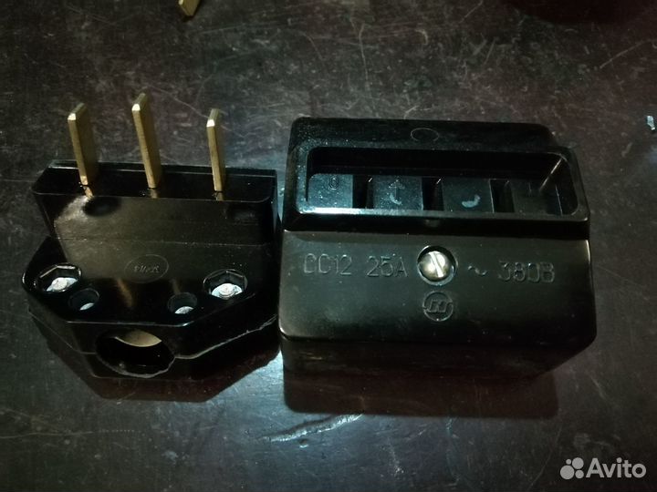 Силовая розетка + вилка СССР 40/25А 220/380В новая