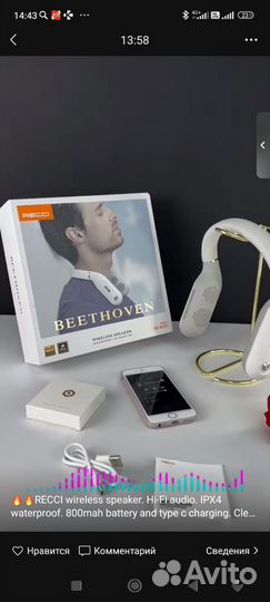 Беспроводные динамики с шейным ободком beethoven