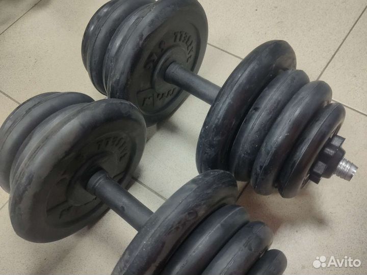 Гантели разборные обрезиненные по 24кг каждая