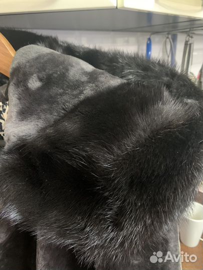 Шуба мутон с норкой р.48