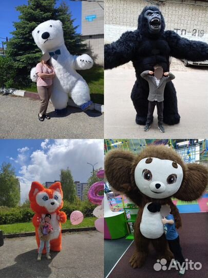 Ростовые куклы,белый мишка,чебурашка,зайка