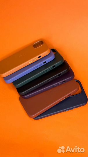 Чехол кожаный Leather case MagSafe для iPhone