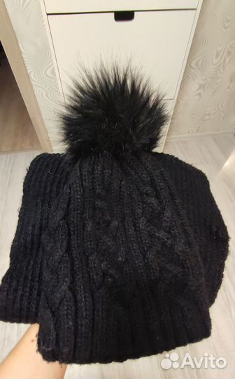 Шапка с помпоном и снуд