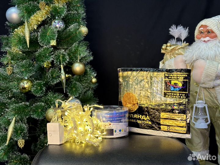 Новогодняя гирлянда штора оптом